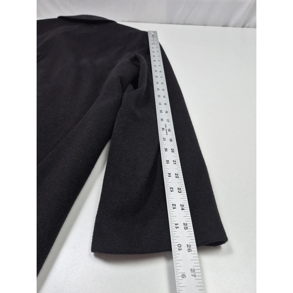 Brooks Brothers 346 Coat Mens 44L Black Wool Cashmere Overcoat Lined Classic